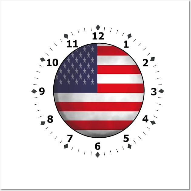 usa flag clock Wall Art by persa